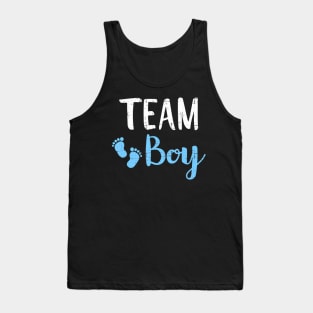 Gender reveal team boy matching family baby party supplies Tank Top